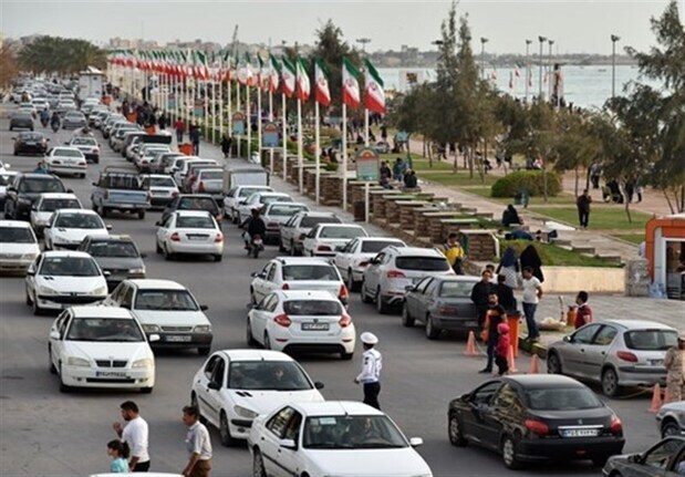 بیشترین تردد خودرو‌ها در بوشهر از استان‌های فارس و تهران