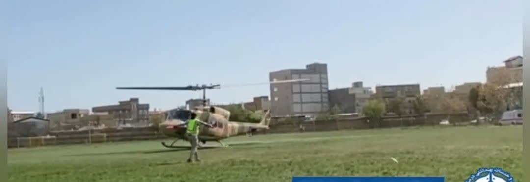 اعزام بیمار قلبی از سلماس به ارومیه با بالگرد اورژانس هوایی