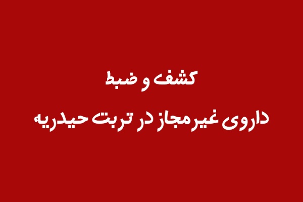 کشف و ضبط ۳۰۰ قلم داروی غیرمجاز در تربت حیدریه