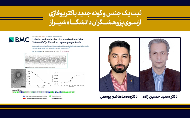 موفقیت پژوهشگران دانشگاه شیراز در ثبت یک جنس و گونه جدید باکتریوفاژی