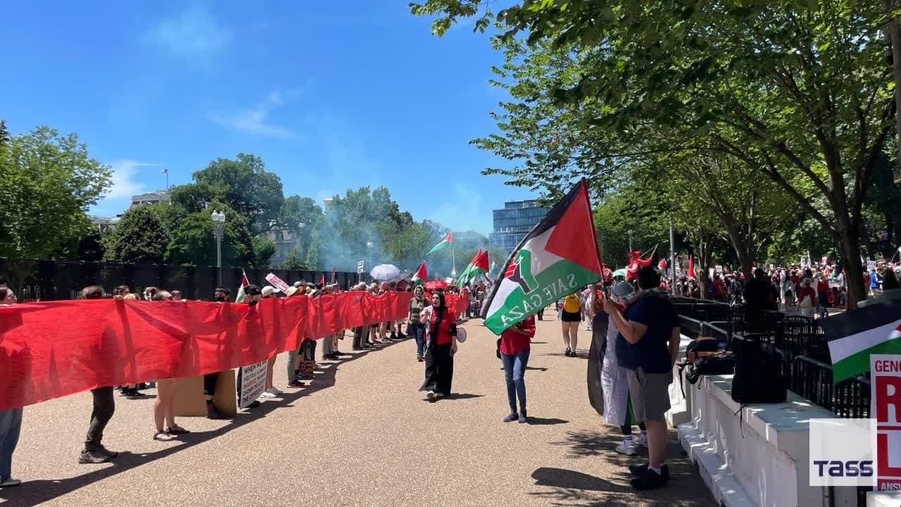 محاصره کاخ سفید در حمایت از فلسطین