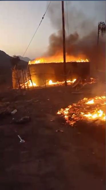 آتش سوزی در خانه‌های سنتی روستای آهوگان