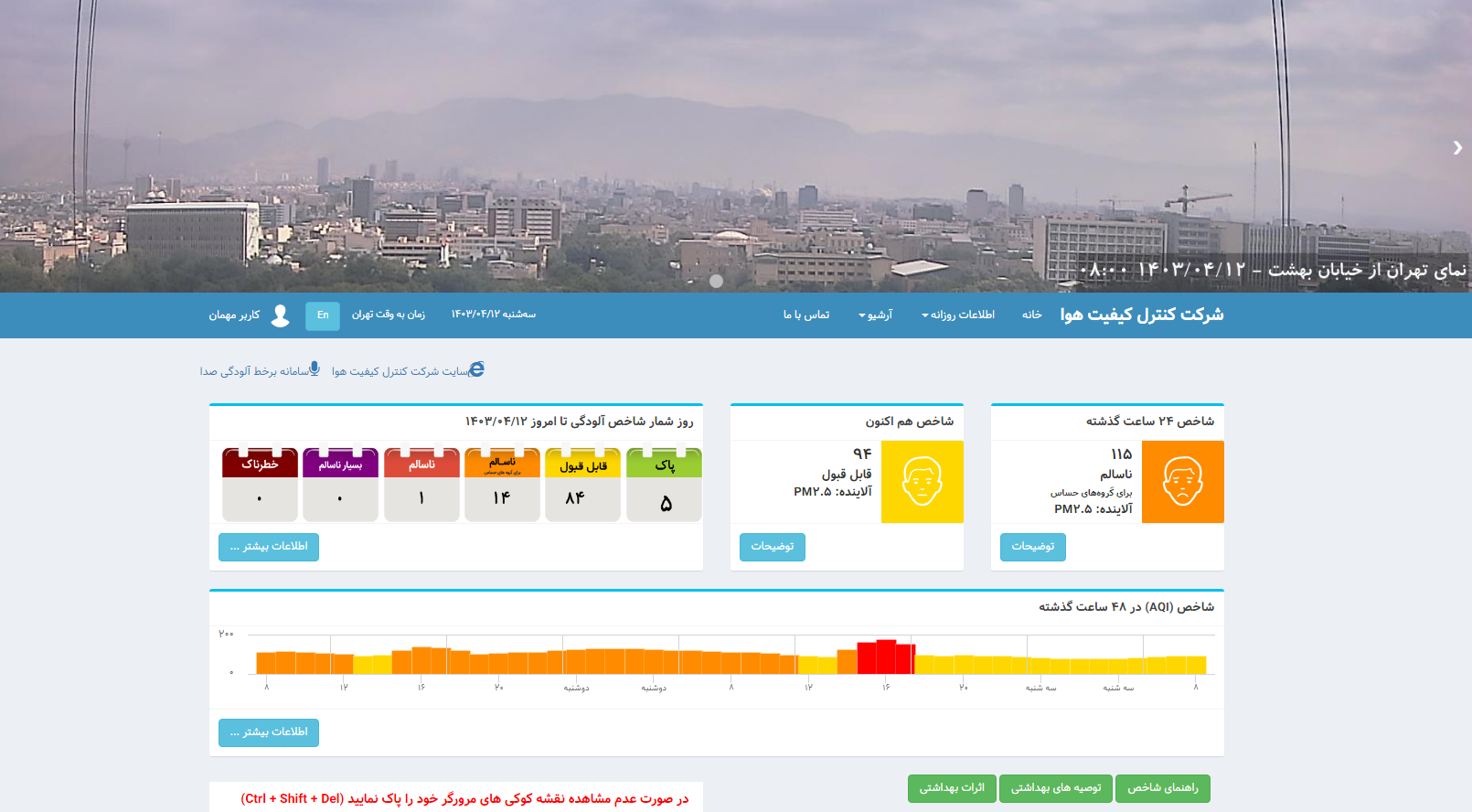 هوای تهران مطلوب‌تر شد