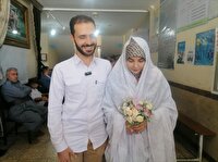 حضور عروس و داماد پیرانشهری در انتخابات