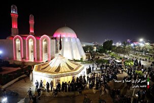 اجتماع هیئت‌های مذهبی کیش در شب عاشورای حسینی از دریچه دوربین