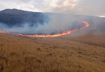 آتش سوزی در هفت هکتار از مزارع گندم شهرستان بوکان