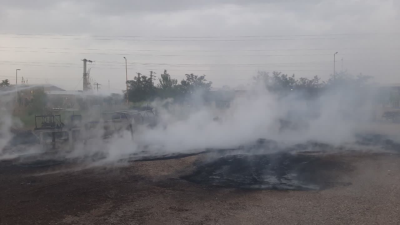 آتش سوزی در یک کارخانه در شهر صنعتی لیا 
