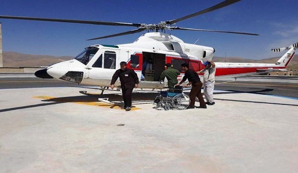  ۲۴ بیمار با بالگرد اورژانس همدان به بیمارستان منتقل شدند
