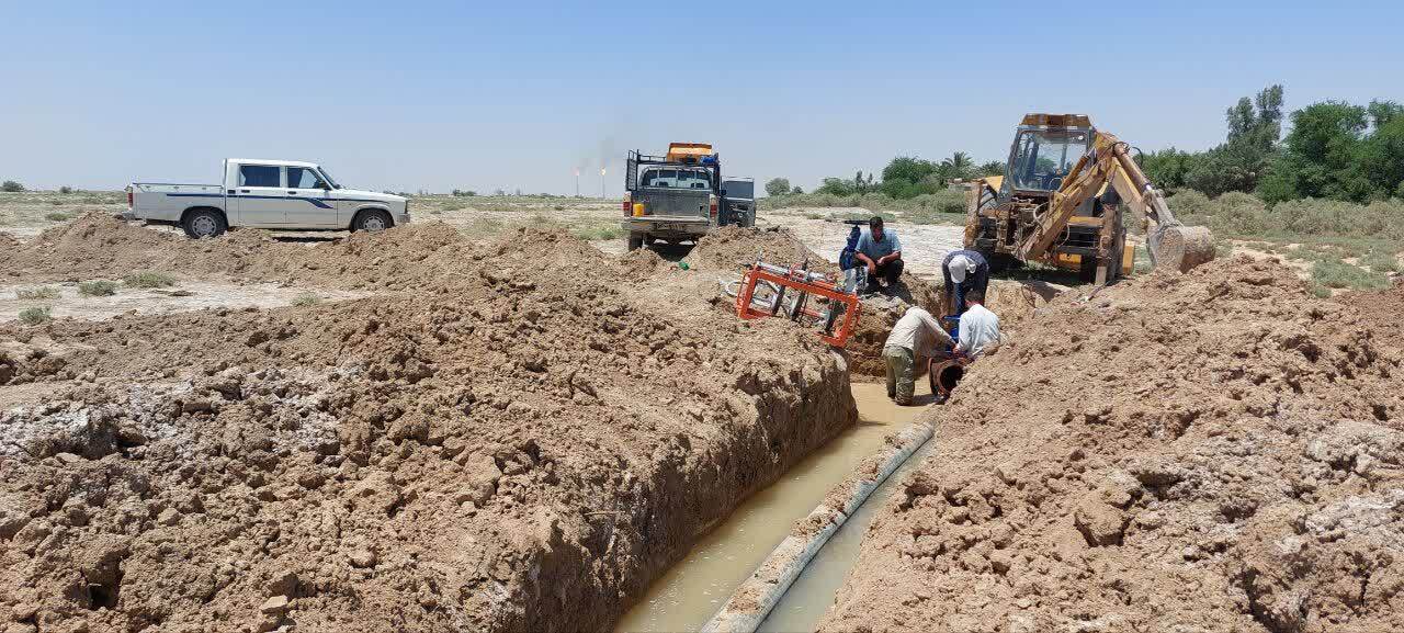 اجرای بیش از ۶ کیلومتر شبکه توزیع آب در روستا‌های بخش غیزانیهٔ اهواز