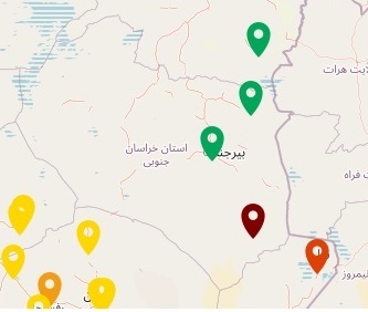 شاخص کیفیت هوای نهبندان در وضعیت خطرناک