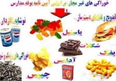 اعلام خوراکی‌های ممنوعه در بوفه مدارس