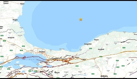 زمین لرزه نستبا شدید در سواحل شمالی ترکیه
