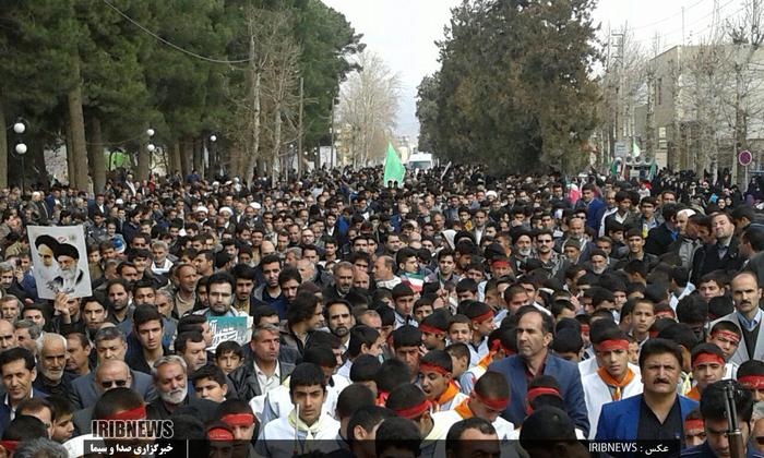 حضور مردم شهر کوهدشت استان لرستان در راهپیمایی 22 بهمن 1395