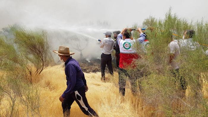 مهار آتش سوزی در اراضی فتح آباد