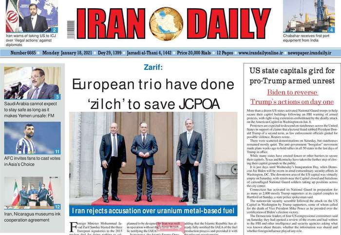 European trio have done zilch'to save JCPOA