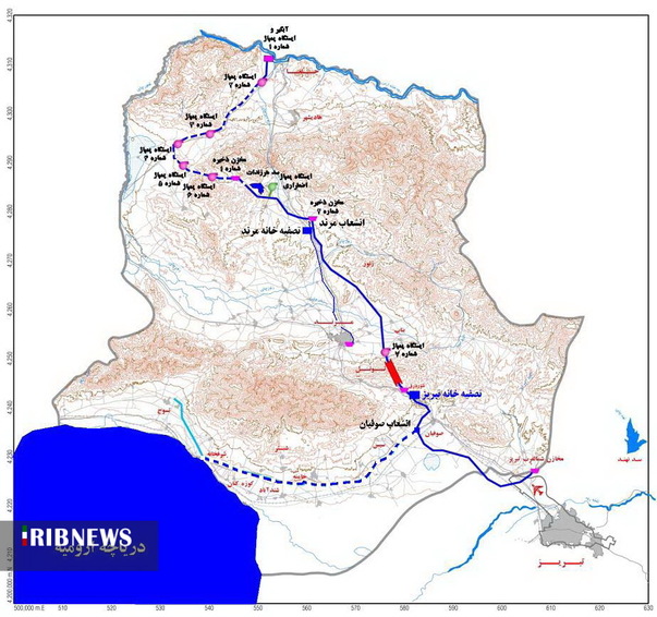 مسیر انتقال آب ارس