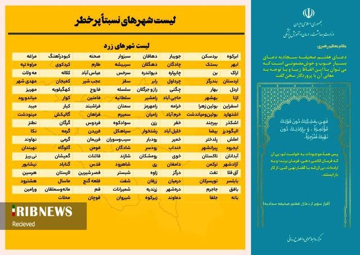 رنگ بندی شهر‌های کشور