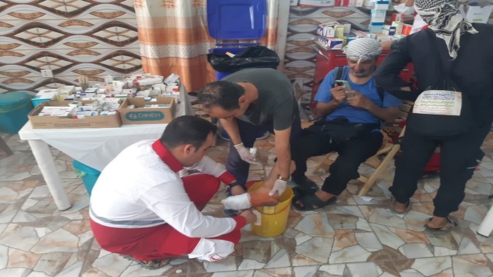 خدمات درمانی هلال احمر قزوین به زائران اربعین
